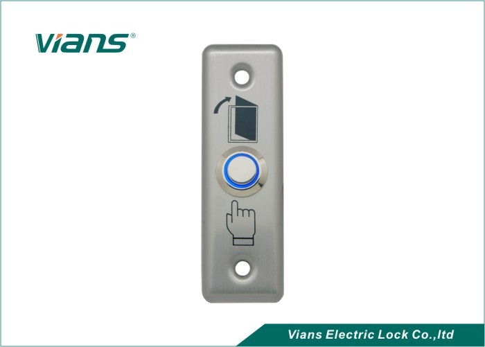 Κουμπί εξόδων πορτών ανοξείδωτου με το φως των οδηγήσεων, διακόπτης κουμπιών ώθησης πορτών 86 * 28mm